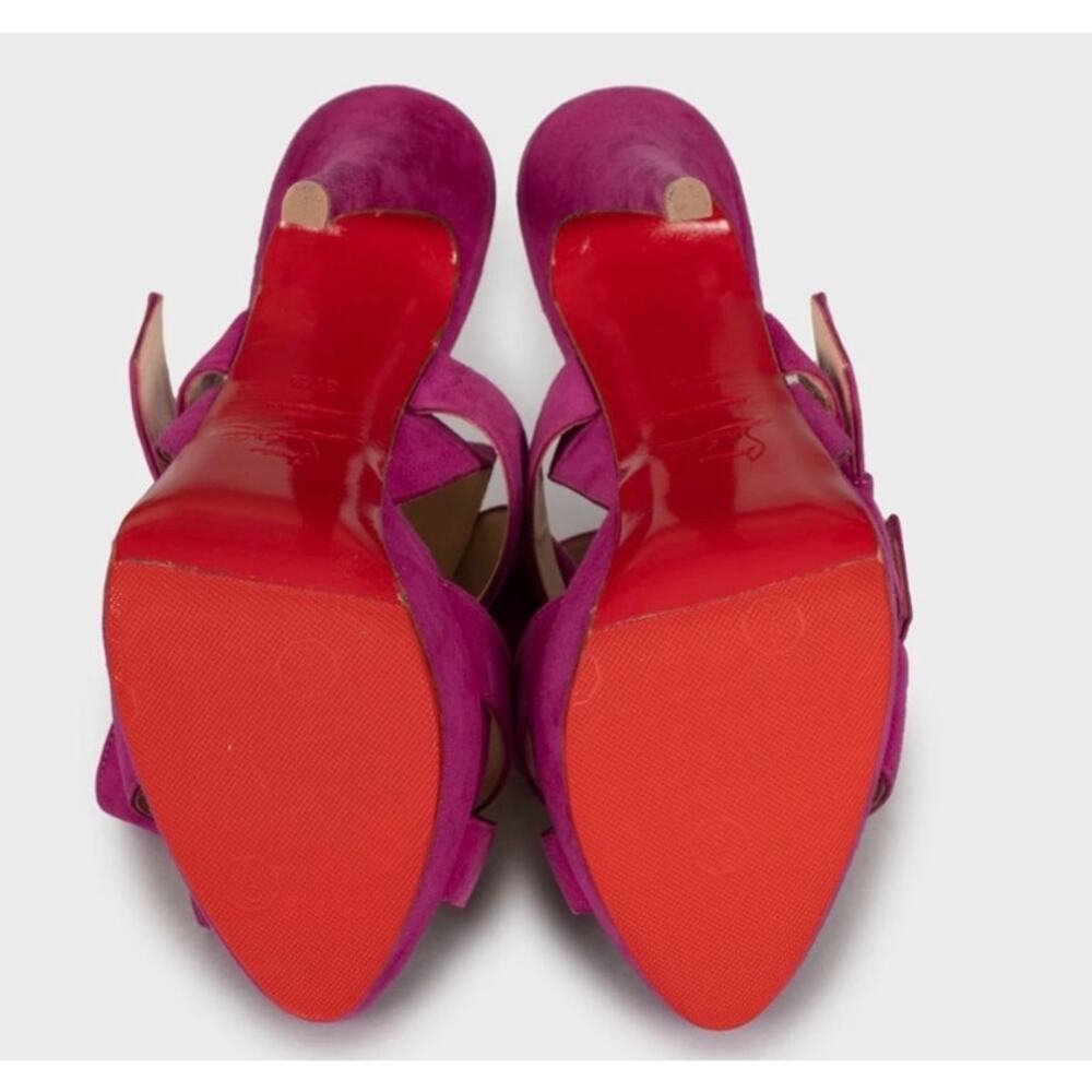 Christian Louboutin Pink Suede Open-Toe Sandals 37.5 - Picture 5 of 5
